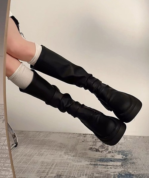 shoes365(シューズスリーシックスファイヴ)の「厚底ロングブーツ(ブーツ・レディース・チョコ/ブラック・23.0cm/23.5cm/24.0cm/24.5cm/25.0cm)」の8枚目の写真