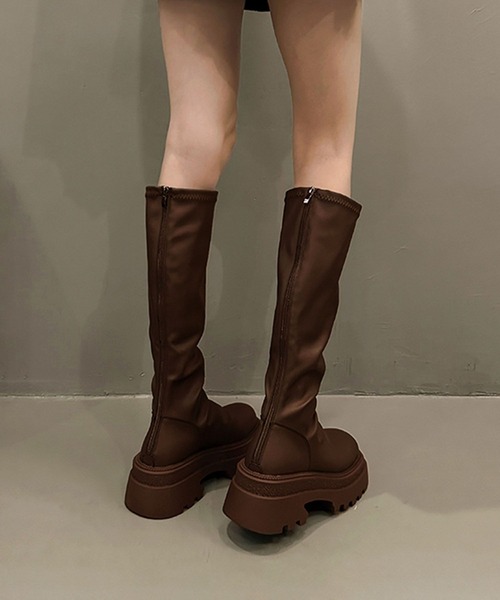 shoes365(シューズスリーシックスファイヴ)の「厚底ロングブーツ(ブーツ・レディース・チョコ/ブラック・23.0cm/23.5cm/24.0cm/24.5cm/25.0cm)」の10枚目の写真
