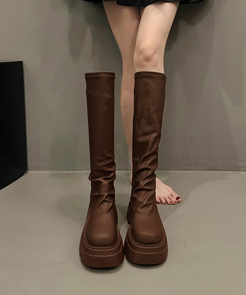 shoes365(シューズスリーシックスファイヴ)の「厚底ロングブーツ(ブーツ・レディース・チョコ/ブラック・23.0cm/23.5cm/24.0cm/24.5cm/25.0cm)」の12枚目の写真