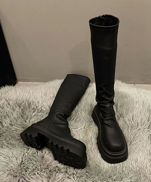 shoes365(シューズスリーシックスファイヴ)の「厚底ロングブーツ(ブーツ・レディース・チョコ/ブラック・23.0cm/23.5cm/24.0cm/24.5cm/25.0cm)」の17枚目の写真