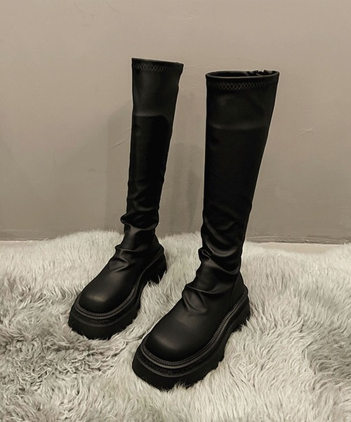 shoes365(シューズスリーシックスファイヴ)の「厚底ロングブーツ(ブーツ・レディース・チョコ/ブラック・23.0cm/23.5cm/24.0cm/24.5cm/25.0cm)」の18枚目の写真