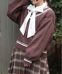 axes femme | ケーブルチルデンニットプルオーバー(ニット/セーター)