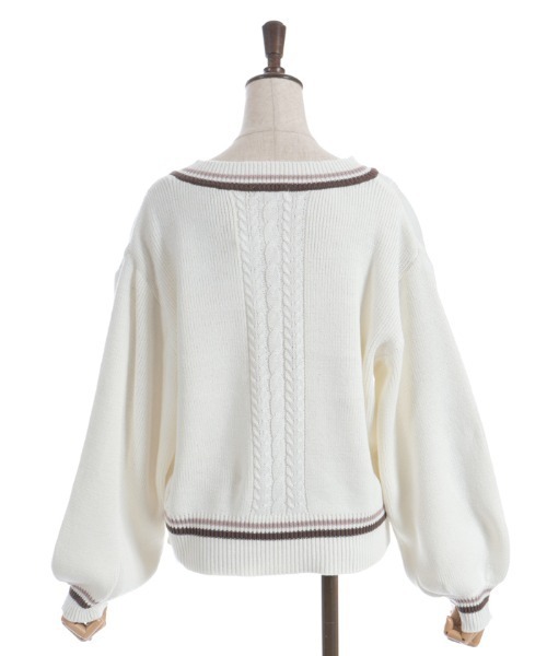 axes femme（アクシーズファム）の「ケーブルチルデンニットプルオーバー（ニット/セーター・レディース・キナリ/ダークブラウン/チャコール・FREE）」の6枚目の写真