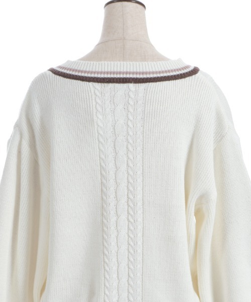 axes femme（アクシーズファム）の「ケーブルチルデンニットプルオーバー（ニット/セーター・レディース・キナリ/ダークブラウン/チャコール・FREE）」の10枚目の写真