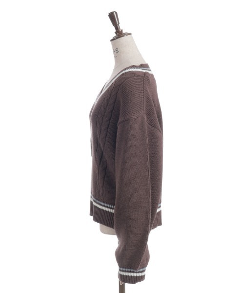 axes femme（アクシーズファム）の「ケーブルチルデンニットプルオーバー（ニット/セーター・レディース・キナリ/ダークブラウン/チャコール・FREE）」の22枚目の写真