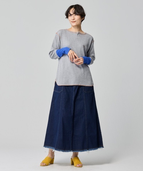 KRIFF MAYER Lady's Collection(クリフメイヤーレディースコレクション)の「ハニカムワッフル袖切替ロンT(Tシャツ/カットソー・レディース・ネイビー/チャコール/グレー/ナチュラル・LARGE/MEDIUM)」の19枚目の写真