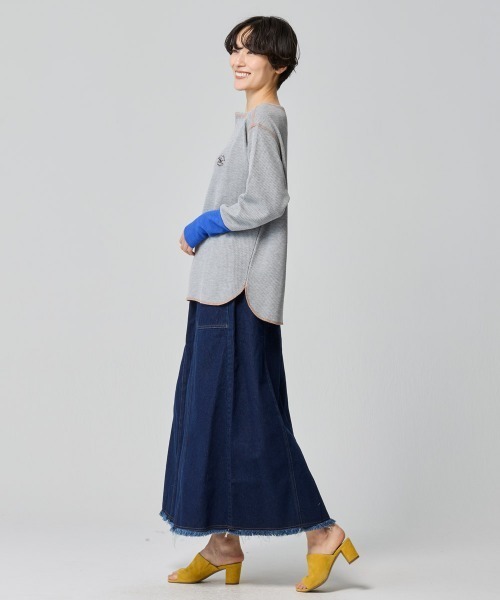 KRIFF MAYER Lady's Collection(クリフメイヤーレディースコレクション)の「ハニカムワッフル袖切替ロンT(Tシャツ/カットソー・レディース・ネイビー/チャコール/グレー/ナチュラル・LARGE/MEDIUM)」の20枚目の写真