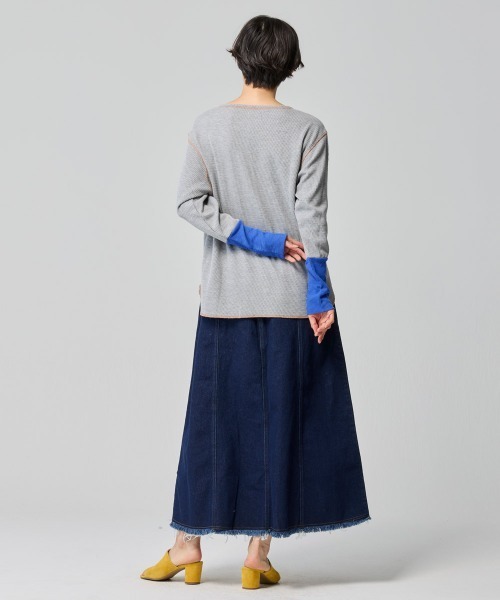 KRIFF MAYER Lady's Collection(クリフメイヤーレディースコレクション)の「ハニカムワッフル袖切替ロンT(Tシャツ/カットソー・レディース・ネイビー/チャコール/グレー/ナチュラル・LARGE/MEDIUM)」の21枚目の写真