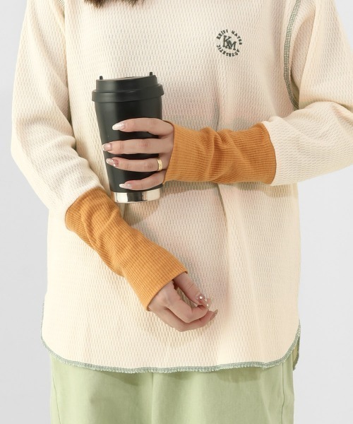 KRIFF MAYER Lady's Collection(クリフメイヤーレディースコレクション)の「ハニカムワッフル袖切替ロンT(Tシャツ/カットソー・レディース・ネイビー/チャコール/グレー/ナチュラル・LARGE/MEDIUM)」の22枚目の写真