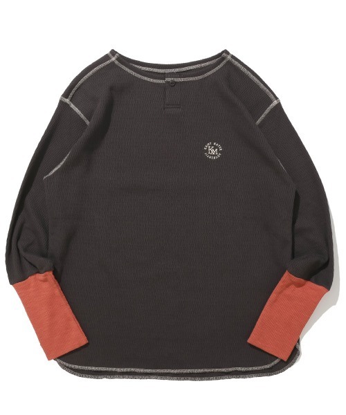 KRIFF MAYER Lady's Collection(クリフメイヤーレディースコレクション)の「ハニカムワッフル袖切替ロンT(Tシャツ/カットソー・レディース・ネイビー/チャコール/グレー/ナチュラル・LARGE/MEDIUM)」の11枚目の写真