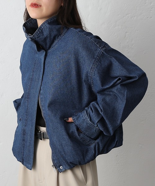 COLONY 2139(コロニートゥーワンスリーナイン)の「8ozデニムスタンドブルゾン(ブルゾン・レディース・ブルー/ネイビー・FREE)」の2枚目の写真