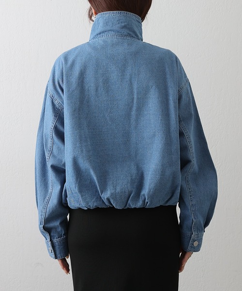 COLONY 2139(コロニートゥーワンスリーナイン)の「8ozデニムスタンドブルゾン(ブルゾン・レディース・ブルー/ネイビー・FREE)」の4枚目の写真