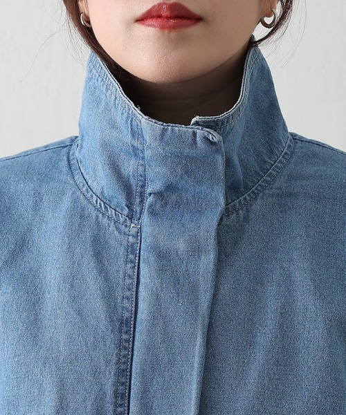 COLONY 2139(コロニートゥーワンスリーナイン)の「8ozデニムスタンドブルゾン(ブルゾン・レディース・ブルー/ネイビー・FREE)」の5枚目の写真