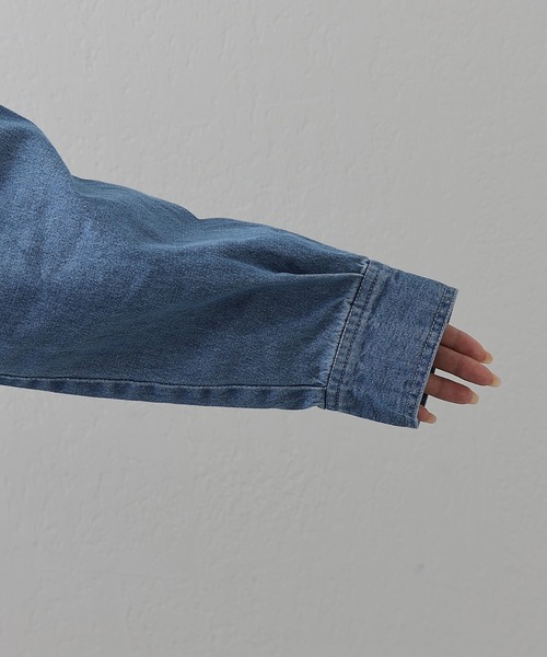 COLONY 2139(コロニートゥーワンスリーナイン)の「8ozデニムスタンドブルゾン(ブルゾン・レディース・ブルー/ネイビー・FREE)」の8枚目の写真