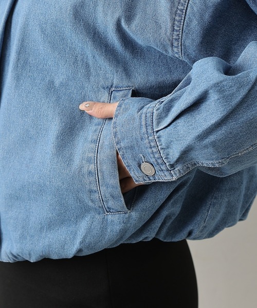 COLONY 2139(コロニートゥーワンスリーナイン)の「8ozデニムスタンドブルゾン(ブルゾン・レディース・ブルー/ネイビー・FREE)」の9枚目の写真