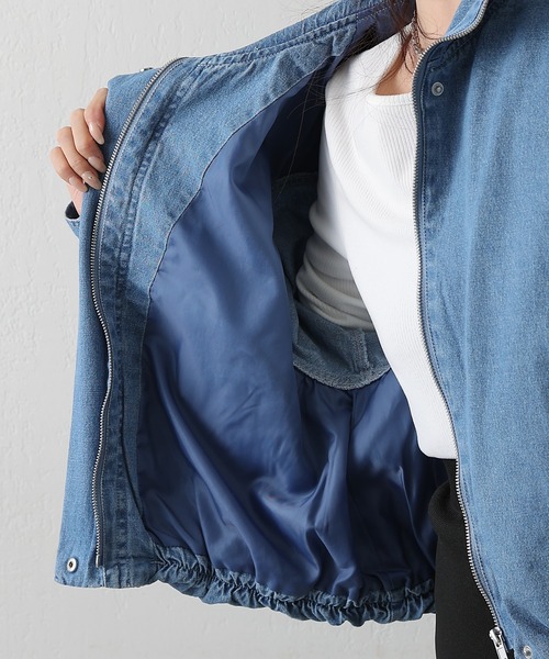 COLONY 2139(コロニートゥーワンスリーナイン)の「8ozデニムスタンドブルゾン(ブルゾン・レディース・ブルー/ネイビー・FREE)」の11枚目の写真