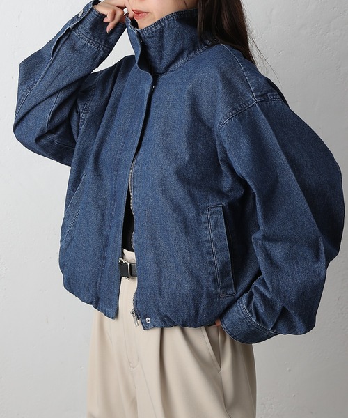COLONY 2139(コロニートゥーワンスリーナイン)の「8ozデニムスタンドブルゾン(ブルゾン・レディース・ブルー/ネイビー・FREE)」の13枚目の写真