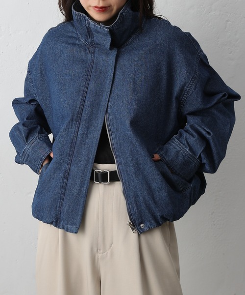 COLONY 2139(コロニートゥーワンスリーナイン)の「8ozデニムスタンドブルゾン(ブルゾン・レディース・ブルー/ネイビー・FREE)」の12枚目の写真