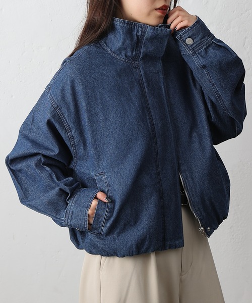 COLONY 2139(コロニートゥーワンスリーナイン)の「8ozデニムスタンドブルゾン(ブルゾン・レディース・ブルー/ネイビー・FREE)」の15枚目の写真