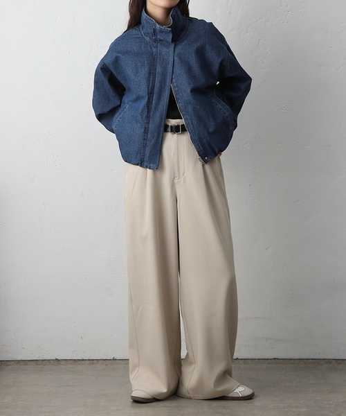 COLONY 2139(コロニートゥーワンスリーナイン)の「8ozデニムスタンドブルゾン(ブルゾン・レディース・ブルー/ネイビー・FREE)」の16枚目の写真