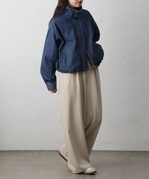 COLONY 2139(コロニートゥーワンスリーナイン)の「8ozデニムスタンドブルゾン(ブルゾン・レディース・ブルー/ネイビー・FREE)」の19枚目の写真