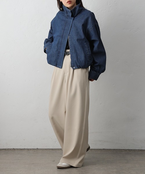 COLONY 2139(コロニートゥーワンスリーナイン)の「8ozデニムスタンドブルゾン(ブルゾン・レディース・ブルー/ネイビー・FREE)」の17枚目の写真