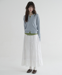 MARGARIN FINGERS（マーガリンフィンガース）の「ROSE EYELET LONG SKIRT (WHITE)（スカート）」