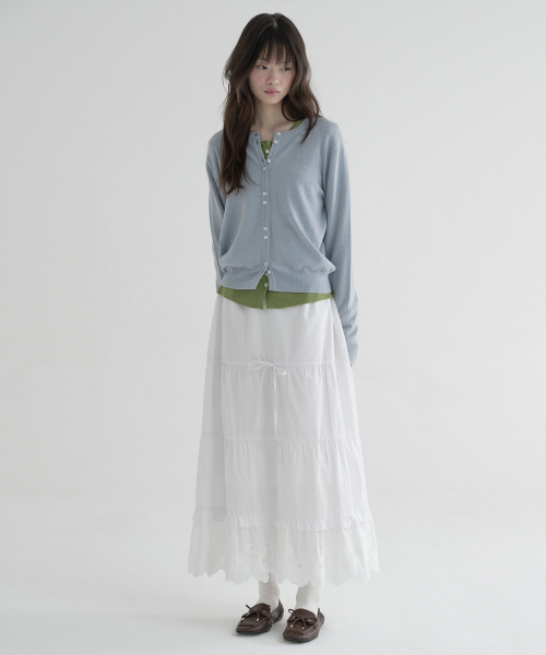 MARGARIN FINGERS(マーガリンフィンガース)の「ROSE EYELET LONG SKIRT (WHITE)(スカート・レディース・その他・SMALL/MEDIUM)」の1枚目の写真