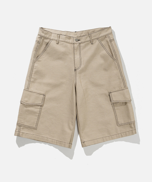 VASTIC(バスティック)の「ワイドカーゴデニムバミューダパンツ_ベージュ(その他パンツ・メンズ・その他・LARGE/MEDIUM/X-LARGE)」の2枚目の写真