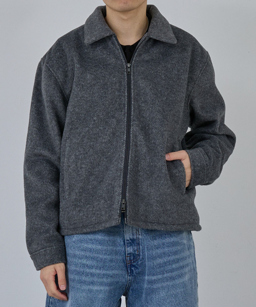 セール】CROPPED DOUBLE ZIP-UP SHAGGY BLOUSON / クロップドダブル