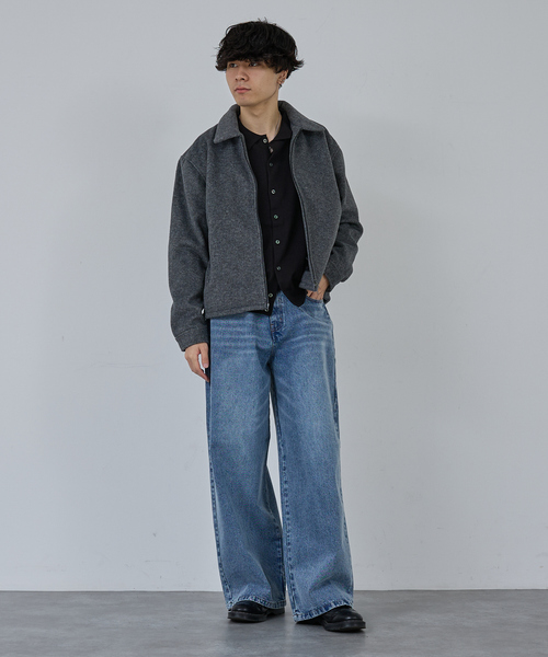 セール】CROPPED DOUBLE ZIP-UP SHAGGY BLOUSON / クロップドダブル