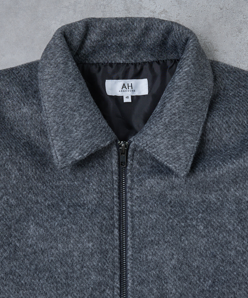 AH ABAHOUSE（エーエイチアバハウス）の「CROPPED DOUBLE ZIP-UP SHAGGY BLOUSON / クロップドダブルジップアップシャギーブルゾン（ブルゾン・メンズ・ブラック/チャコールグレー・46/48/44）」の10枚目の写真