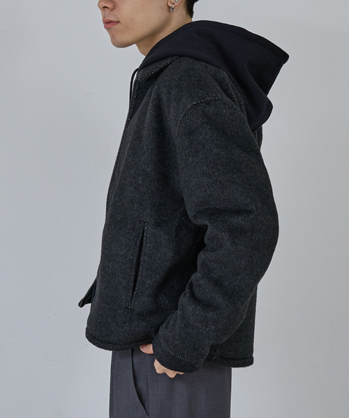 ABAHOUSE フード付きブラック　メンズ ABAHOUSE（アバハウス） ダウンジャケット ダウン 「撥水」700FP