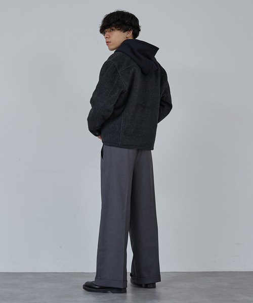 セール】CROPPED DOUBLE ZIP-UP SHAGGY BLOUSON / クロップドダブル