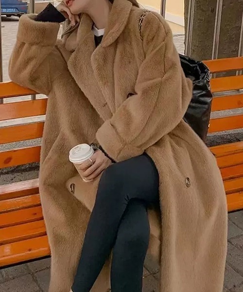 セール】YUGA フェイクミンクファー ロングコート（ダウンジャケット