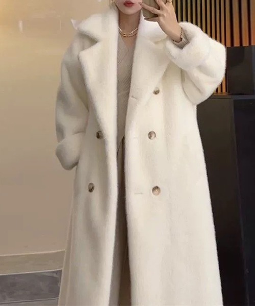 セール】YUGA フェイクミンクファー ロングコート（ダウンジャケット