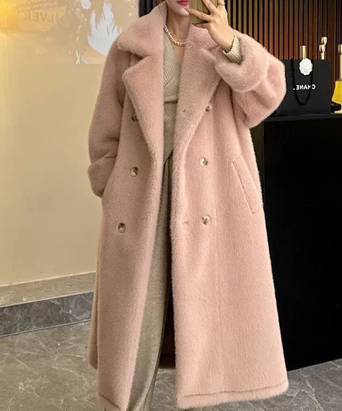 セール】YUGA フェイクミンクファー ロングコート（ダウンジャケット