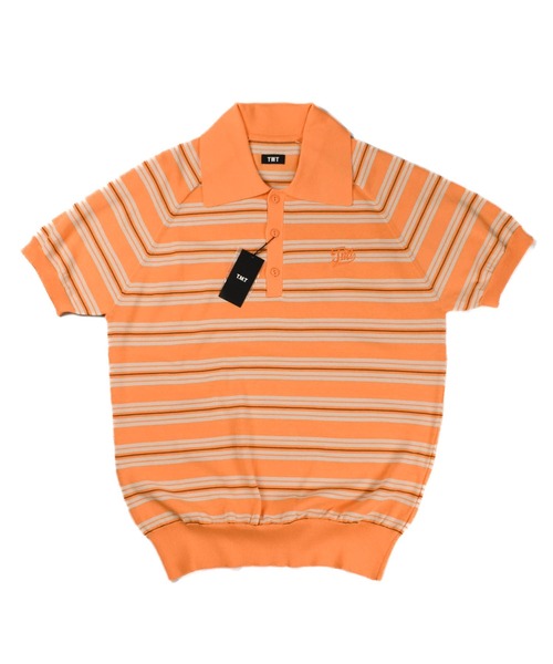 TMT(ティーエムティー)の「【TMT/ティーエムティー】DRY KNIT BORDER POLO SHIRTS(ポロシャツ・メンズ・ネイビー/オレンジ/グリーン/ブラック・X-LARGE/LARGE/MEDIUM)」の4枚目の写真