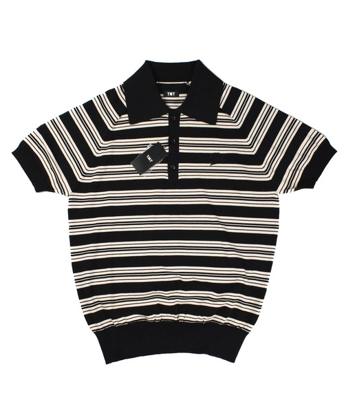 TMT(ティーエムティー)の「【TMT/ティーエムティー】DRY KNIT BORDER POLO SHIRTS(ポロシャツ・メンズ・ネイビー/オレンジ/グリーン/ブラック・X-LARGE/LARGE/MEDIUM)」の1枚目の写真