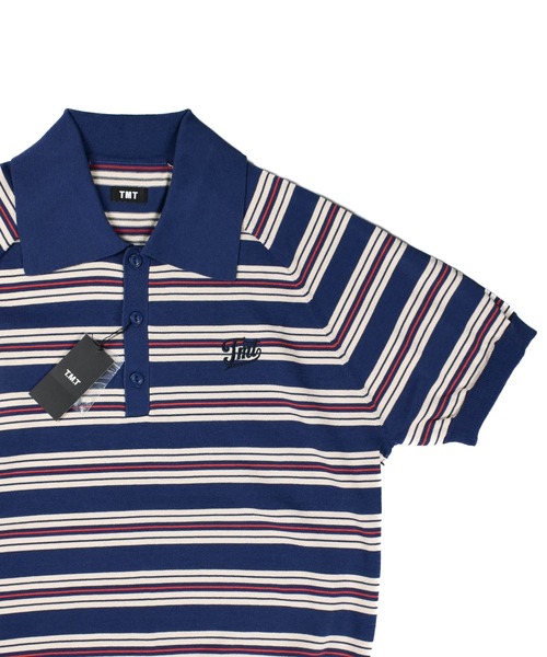 TMT(ティーエムティー)の「【TMT/ティーエムティー】DRY KNIT BORDER POLO SHIRTS(ポロシャツ・メンズ・ネイビー/オレンジ/グリーン/ブラック・X-LARGE/LARGE/MEDIUM)」の16枚目の写真