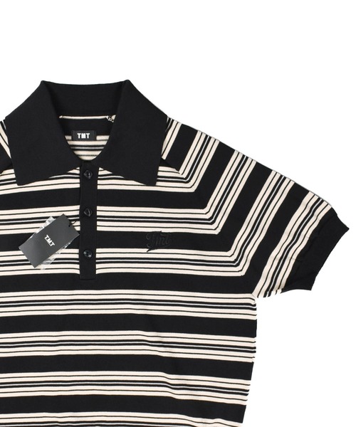 TMT(ティーエムティー)の「【TMT/ティーエムティー】DRY KNIT BORDER POLO SHIRTS(ポロシャツ・メンズ・ネイビー/オレンジ/グリーン/ブラック・X-LARGE/LARGE/MEDIUM)」の6枚目の写真