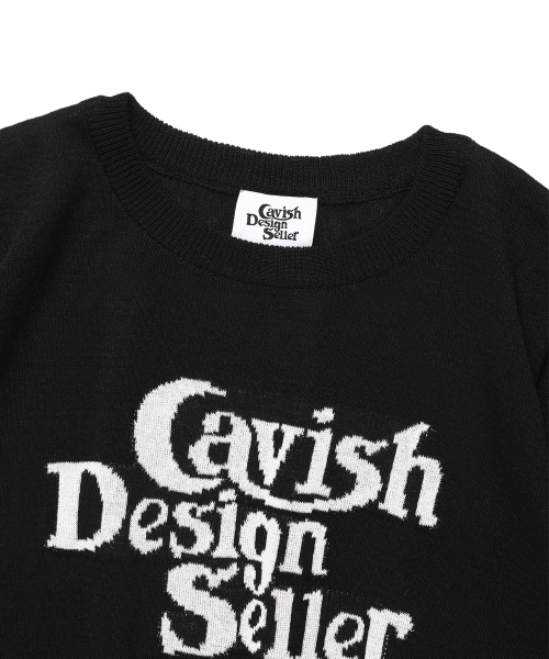Cavish（カビシ）の「W SELLER LOGO INTARSIA KNIT BLACK(CV2EMFK601A)（ニット/セーター・レディース・ブラック・FREE）」の3枚目の写真