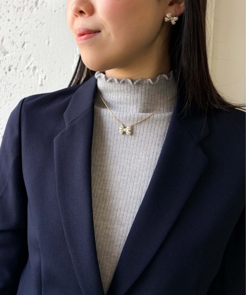 LANVIN en Bleu(ランバンオンブルー)の「リボンモチーフネックレス(ネックレス・レディース・ブラック/ホワイト・40cm)」の8枚目の写真