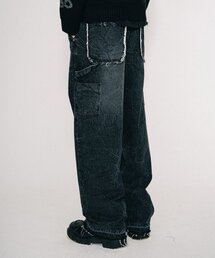 リンクルウォッシュドカーペンターパンツ_ブラック