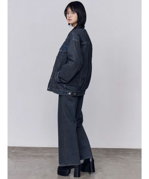 EMODA（エモダ）の「ミッドワイドジャストウエストジーンズ（デニムパンツ・レディース・ブルー/インディゴブルー/ベージュ・MEDIUM/SMALL）」の19枚目の写真