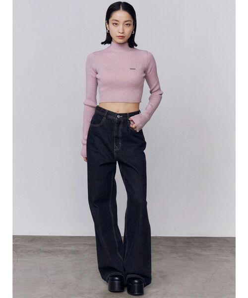 EMODA（エモダ）の「ミッドワイドジャストウエストジーンズ（デニムパンツ・レディース・ブルー/インディゴブルー/ベージュ・MEDIUM/SMALL）」の21枚目の写真