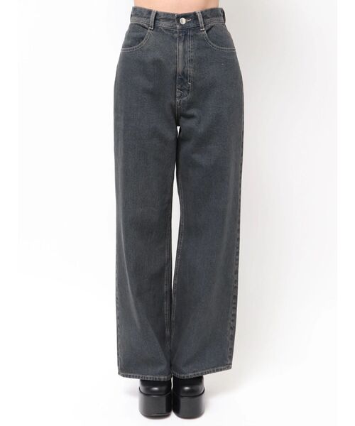 EMODA（エモダ）の「ミッドワイドジャストウエストジーンズ（デニムパンツ・レディース・ブルー/インディゴブルー/ベージュ・MEDIUM/SMALL）」の13枚目の写真