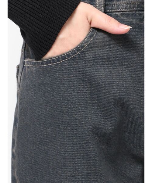 EMODA（エモダ）の「ミッドワイドジャストウエストジーンズ（デニムパンツ・レディース・ブルー/インディゴブルー/ベージュ・MEDIUM/SMALL）」の8枚目の写真