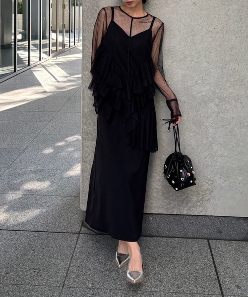 Ameri（アメリ）の「TULLE FRILL TOP SET DRESS（ドレス）」 - WEAR