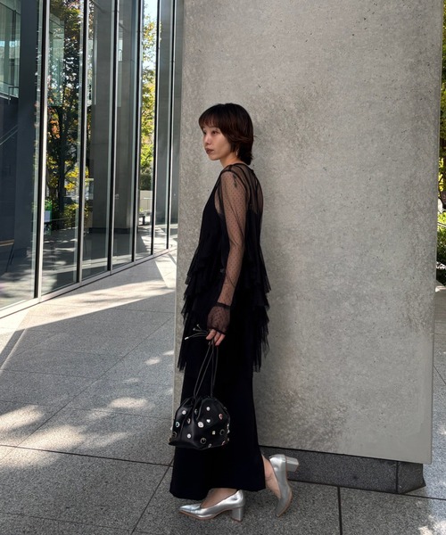 Ameri（アメリ）の「TULLE FRILL TOP SET DRESS（ワンピース）」 - WEAR